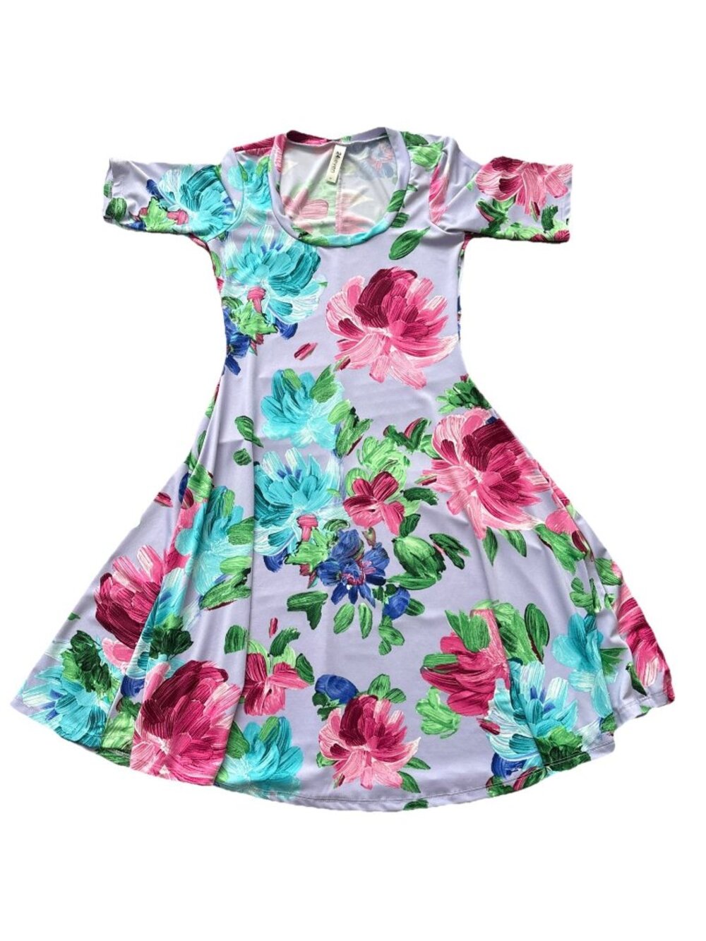 Floral 24/7 Multi-color Comfort Apparel Size SM Spring/Summer Light Fitted Dress